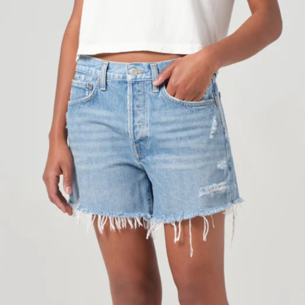 AGOLDE Parker Long Denim Shorts